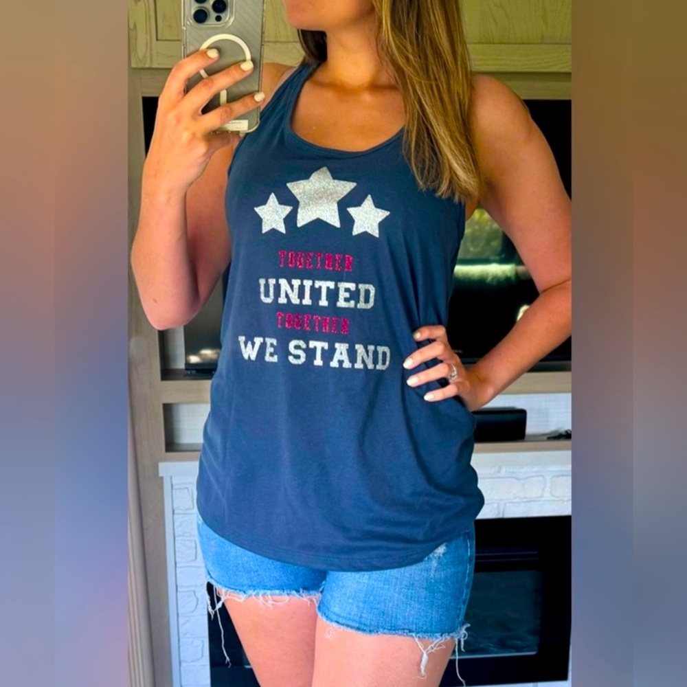 ETSY | Patriotic Glitter Tank Top | Size L